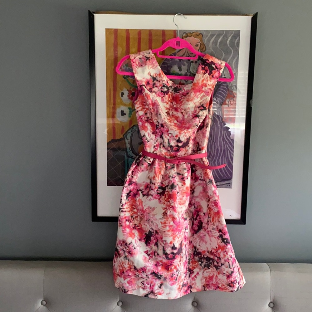 Beautiful watercolor floral print dress by Eliza J